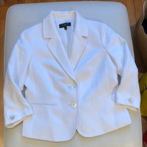 Talbots white jacquard blazer